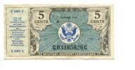 USA, 5 Cents Military Payment Certificate, -