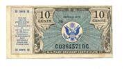 USA, 10 Cents Military Payment Certificate, -