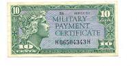 USA, 10 Cents Military Payment Certificate, -