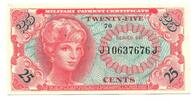 USA, 25 Cents Military Payment Certificate, -