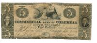 USA, 5 Dollars South Corolina-Commercial Bank of Columbia, -
