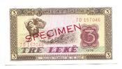 Albanien, 3 Leke SPECIMEN, -