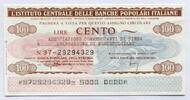 Italien 100 Lire ~ L'Istituto Centrale Delle Banche Popolari Italiane ~ -