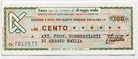 Italien 100 Lire ~ Banca Agricola Commerciale di Reggio Emilia ~ -