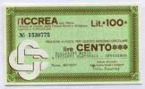 Italien 100 Lire ~ Istituto di Credito delle Casse Rurali e Artigiane ~ -