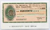 Italien 200 Lire ~ La Banca del Salento ~ -