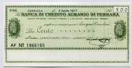 Italien 100 Lire ~ La Banca di Credito Agrario di Ferrara ~ -