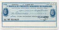 Italien 200 Lire ~ La Banca di Credito Agrario di Ferrara ~ -