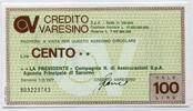 Italien 100 Lire ~ Credito Varesino ~ -