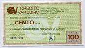 Italien 100 Lire ~ Credito Varesino ~ -