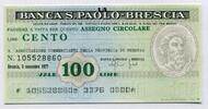 Italien 100 Lire ~ La Banca S. Paolo Brescia ~ -