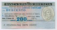 Italien 200 Lire ~ La Banca S. Paolo Brescia ~ -