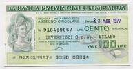 Italien 100 Lire ~ La Banca Provinciale Lombarda ~ -