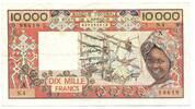 Westafrikanische Staaten, 10000 Francs Ivory Coast/Elfenbeinküste, -