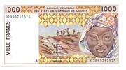 Westafrikanische Staaten, 1000 Francs Ivory Coast/Elfenbeinküste, -