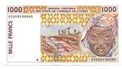 Westafrikanische Staaten, 1000 Francs Ivory Coast/Elfenbeinküste, -