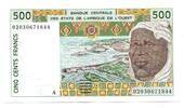 Westafrikanische Staaten, 500 Francs Ivory Coast/Elfenbeinküste, -