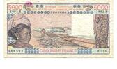 Westafrikanishe Staaten, 5000 Francs Benin(Dahomey), -