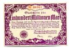 Oberschlesien 100 Mio. Mark Oppeln, -