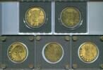 Congo und Tchad 100 + 5000 Francs ~ Big Five in Gold - Wildkatzen - 5 x 1/200 Unzen ~ -