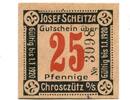 Oberschlesien 25 Pfg. Ghrosczütz,Josef Scheitza, -