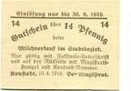 Schlesien 14 Pfg. 10.4.1918-30.9.1919 Konstadt, unz 20,00 EUR  Excl. 9,50 EUR Verzending