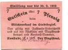 Schlesien 7 Pfg. 10.4.1918-30.9.1919 Konstadt, unz 20,00 EUR  Excl. 9,50 EUR Verzending