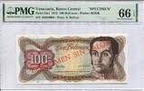 Venezuela, 100 Bolivares 1972 SPECIMEN, PMG-66 EPQ 150,00 EUR  Excl. 9,50 EUR Verzending