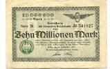 Rheinland 10 Mio. Mark 2.9.1923 Reichsbahn K&ouml;ln, III 13,00 EUR  Excl. 9,50 EUR Verzending