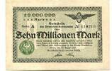Rheinland 10 Mio. Mark 11.8.1923 Reichsbahn K&ouml;ln, III 15,00 EUR  Excl. 9,50 EUR Verzending