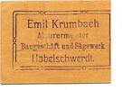 Schlesien 5 Pfg. o.D.1920 Habelschwerdt, E. Krumbach-Maurermeister, I/I- 25,00 EUR  Excl. 9,50 EUR Verzending