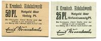 Schlesien 25 Pfg. 50 Pfg. o.D.1921 Habelschwerdt, E. Krumbach-Maurermeis... 30,00 EUR  Excl. 9,50 EUR Verzending