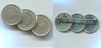 Israel 3 x 25 Pruta ~ als Brosche ~ -
