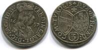 RDR/Österreich, 3 Kreuzer Erzherzog Ferdiand Karl 1632-1663, -