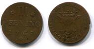 Mecklenburg-Schwerin, 3 Pfennig Christian Ludwig 1747-1756, -