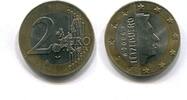 Fehlprägung, 2 Euro auf 1 Euro 2 Euro Luxemburg auf 1 Euro Schrötling, -