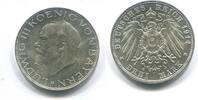 Bayern, 3 Mark 1914D Ludwig III. 1913-1918, vz/st 70,00 EUR  Excl. 9,50 EUR Verzending