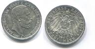 Schwarzburg Sondershausen, 3 Mark 1909A Karl G&uuml;nther 1880-1909, vz/st 198,00 EUR  Excl. 9,50 EUR Verzending