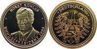 Deutschland Die Kanzler und Präsidenten der BRD - Horst Köhler - Bundespräsident 2004 Goldmedaille  PP, leicht berieben