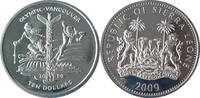 Sierra Leone 10 Dollars Olympische Winterspiele 2010 in Vancouver, Skisport und Eisschnelllauf -