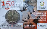 Belgien 2 Euro 150 Jahre Rotes Kreuz - in Coincard -