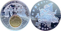 Estland Medaille mit Inlay Das neue Geld Europas - Tanzende Paare mit 10 Cent Inlay - -