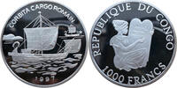 Kongo 1000 Francs Segelschiff Corbita Cargo Romain -