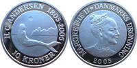 Dänemark 10 Kronen 200. Geburtstag von Hans Christian Andersen - Die kleine Meerjungfrau -