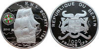 Benin 1000 Francs CFA Geschichte der Seefahrt - H.M.S. Bounty 1874 - Kompass - farbig -