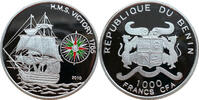 Benin 1000 Francs CFA Geschichte der Seefahrt - H.M.S. Victory 1765 - Kompass - farbig -