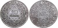 MAROKKO 20 Francs Mohammed V. 1345-1377/81 H (1927-1957/61) 1347 H (1928) -
