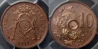 BELGIUM 10 Centimes ESSAI / PATTERN Albert I - Brussels Mint - by A. Michaux - on non-perforated flan **VERY RARE** -