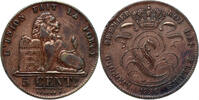 BELGIUM 5 Centimes Kingdom - Leopold I - broken E in BRAEMT - MINT ERROR: die break -