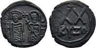 BYZANTINE EMPIRE AE Half Follis or 20 Nummi Phocas, with Leontia -